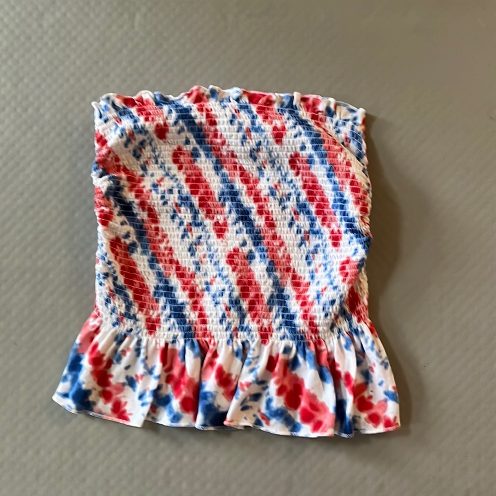 No Boundaries red, white, and blue tube top